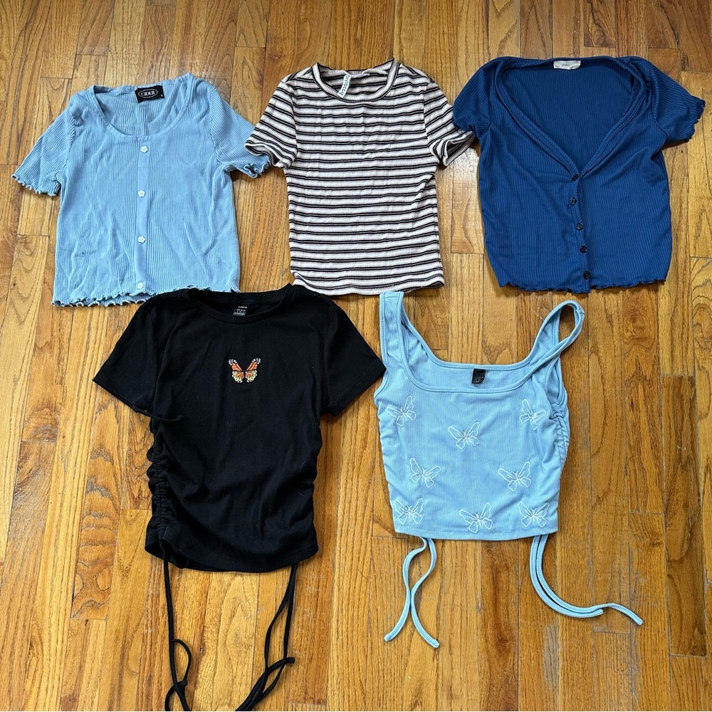 Lot of Five Crop Shirts